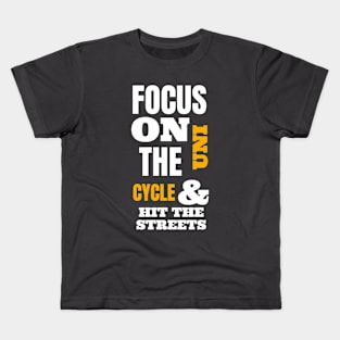 Focus On The Uni Cycle & Hit The Streets Yellow Kids T-Shirt